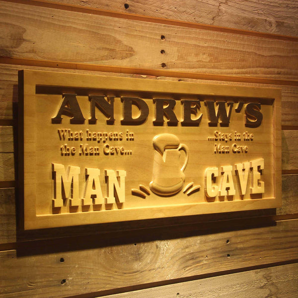 ADVPRO Name Personalized Man CAVE What Happens Decoration Wood Engraved Wooden Sign wpa0181-tm - 23