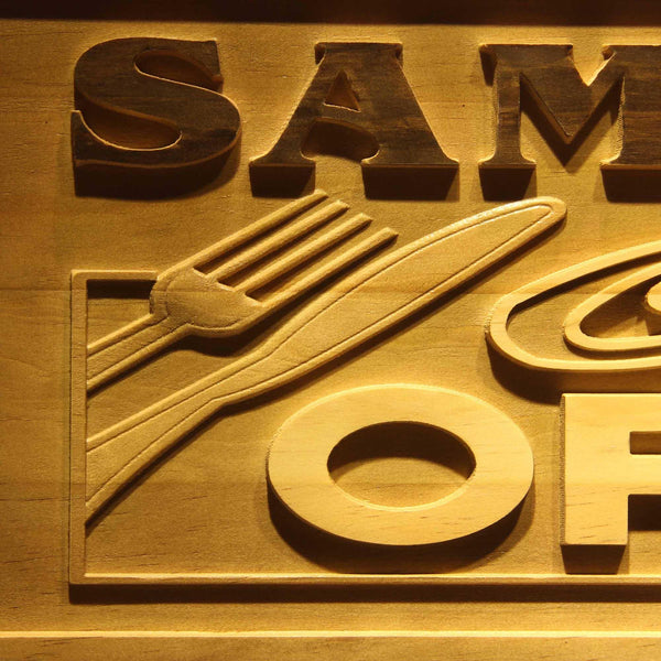 ADVPRO Name Personalized CAF� Open Kitchen Bistro Decoration Wood Engraved Wooden Sign wpa0186-tm - Details 2
