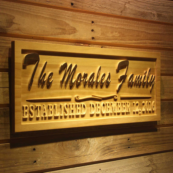 ADVPRO Family Name Personalized with Established Date Wood Engraved Wooden Sign wpa0191-tm - 23