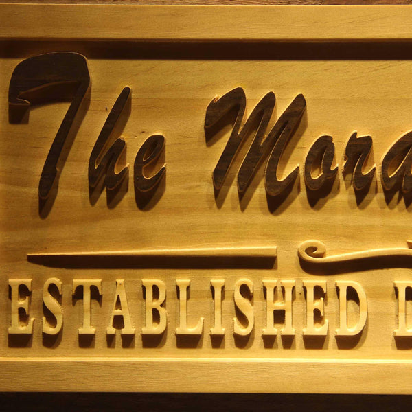 ADVPRO Family Name Personalized with Established Date Wood Engraved Wooden Sign wpa0191-tm - Details 2