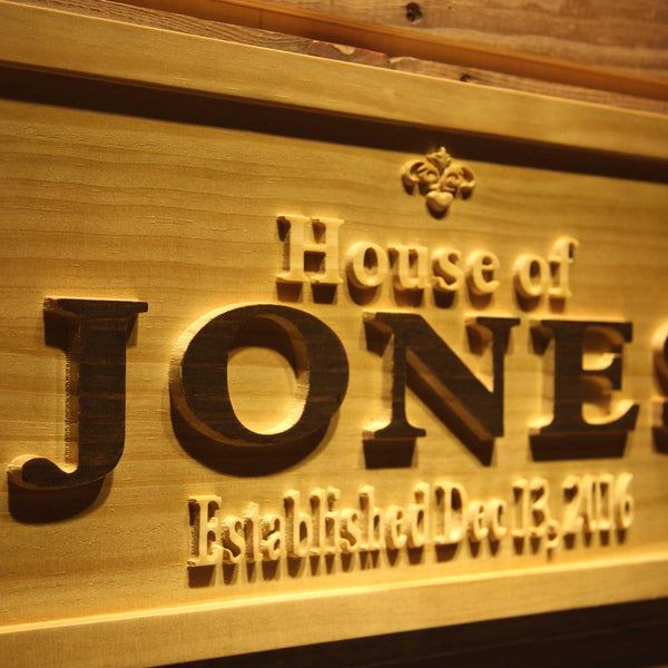 ADVPRO Family Name Personalized with Established Date Wood Engraved Wooden Sign wpa0192-tm - Details 3