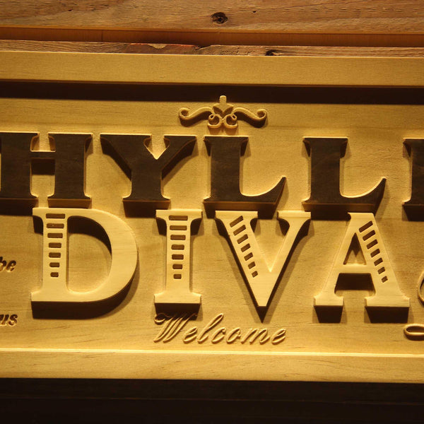 ADVPRO Name Personalized Diva DEN Girl Studio Room Decoration Wood Engraved Wooden Sign wpa0193-tm - Details 2