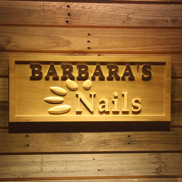 ADVPRO Name Personalized Nails Art Beauty Salon Decoration Wood Engraved Wooden Sign wpa0194-tm - 18.25