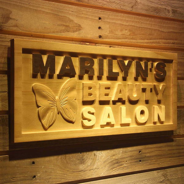 ADVPRO Name Personalized Beauty Salon Butterfly Decoration Wood Engraved Wooden Sign wpa0195-tm - 23