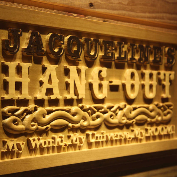 ADVPRO Name Personalized Hang Out Girl Room Decoration Wood Engraved Wooden Sign wpa0198-tm - Details 2