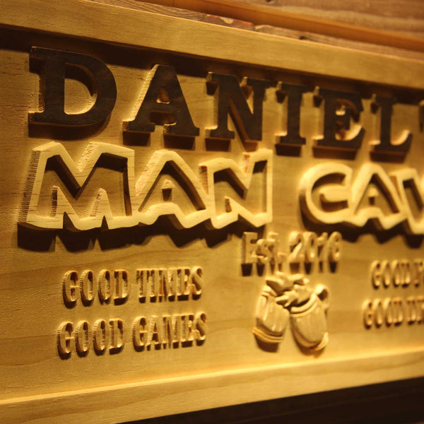 ADVPRO Name Personalized Man CAVE with Est. Year Bar Wood Engraved Wooden Sign wpa0204-tm - Details 2