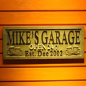 ADVPRO Name Personalized Garage Open 24/7 with Est. Date Man Cave Wood Engraved Wooden Sign wpa0205-tm - 18.25