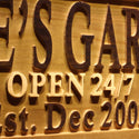 ADVPRO Name Personalized Garage Open 24/7 with Est. Date Man Cave Wood Engraved Wooden Sign wpa0205-tm - Details 1