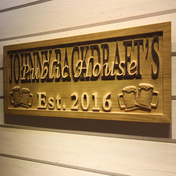 ADVPRO Name Personalized Public House Bar Pub Decoration Wood Engraved Wooden Sign wpa0206-tm - 26.75