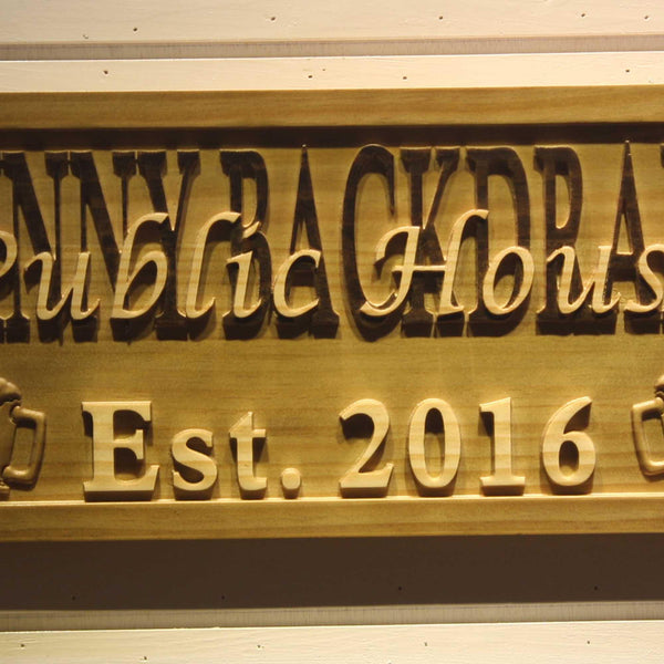ADVPRO Name Personalized Public House Bar Pub Decoration Wood Engraved Wooden Sign wpa0206-tm - Details 3