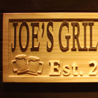 ADVPRO Name Personalized Grill House with Est. Year Bar Wood Engraved Wooden Sign wpa0208-tm - Details 2