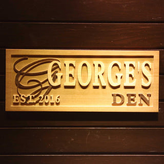 ADVPRO Name Personalized DEN Man Cave Room Decoration Wood Engraved Wooden Sign wpa0210-tm - 18.25