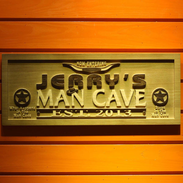 ADVPRO Name Personalized Man CAVE with EST. Year Wood Engraved Wooden Sign wpa0214-tm - 18.25