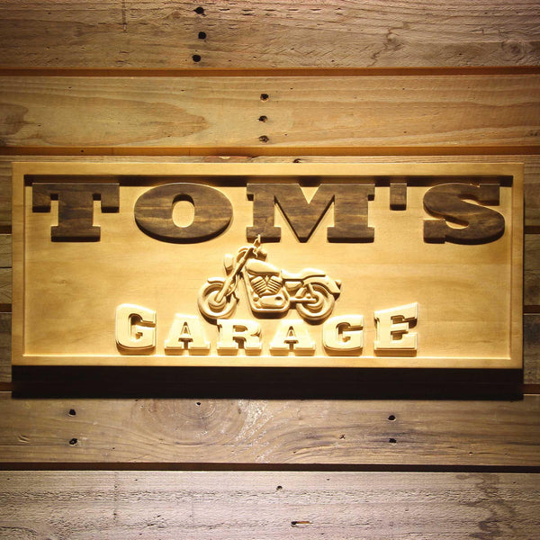 ADVPRO Name Personalized Motorcycle Garage Man Cave Wood Engraved Wooden Sign wpa0217-tm - 18.25