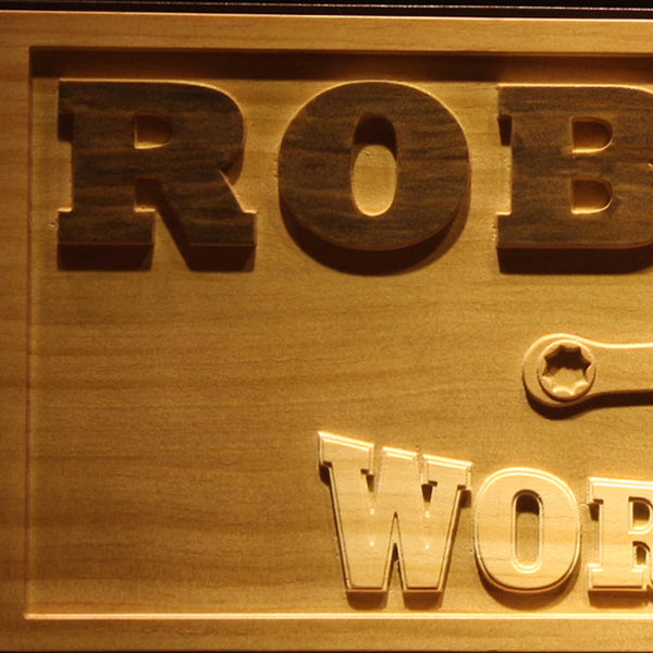 ADVPRO Name Personalized Workshop Garage Man Cave Wood Engraved Wooden Sign wpa0218-tm - Details 2
