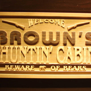ADVPRO Name Personalized Hunting Cabin Man Cave Wood Engraved Wooden Sign wpa0220-tm - Details 1