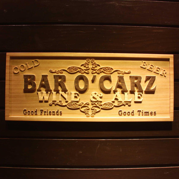 ADVPRO Name Personalized Wine & ALE BAR Wood Engraved Wooden Sign wpa0221-tm - 18.25