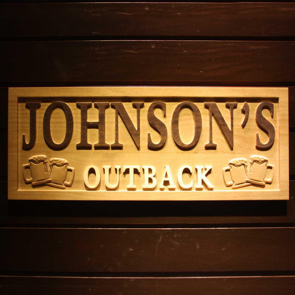 ADVPRO Name Personalized Outback Bar Beer Wood Engraved Wooden Sign wpa0223-tm - 18.25