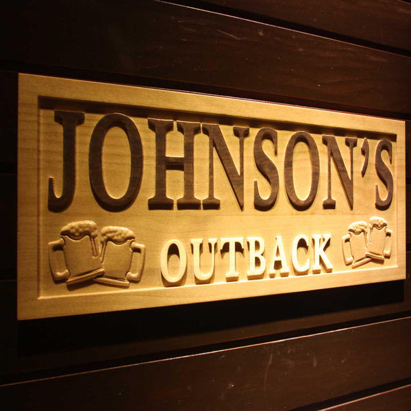 ADVPRO Name Personalized Outback Bar Beer Wood Engraved Wooden Sign wpa0223-tm - 23