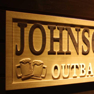 ADVPRO Name Personalized Outback Bar Beer Wood Engraved Wooden Sign wpa0223-tm - Details 1