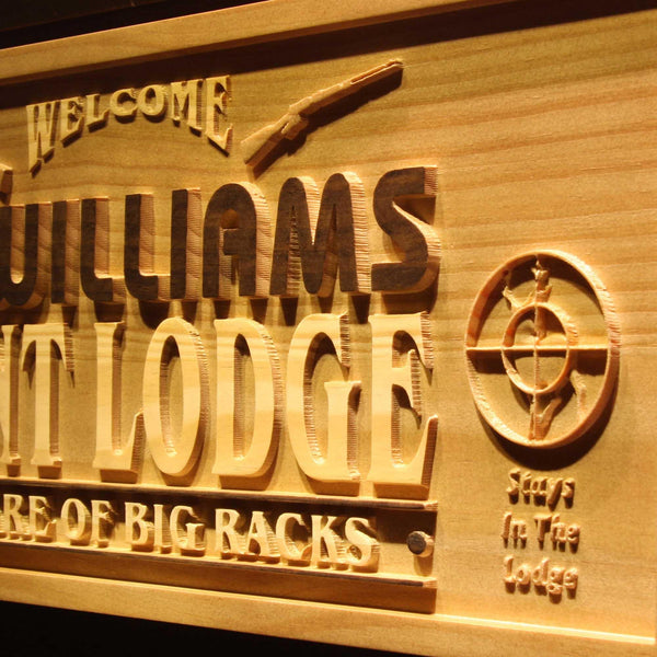 ADVPRO Name Personalized Hunt Lodge Hunting Decoration Wood Engraved Wooden Sign wpa0224-tm - Details 1