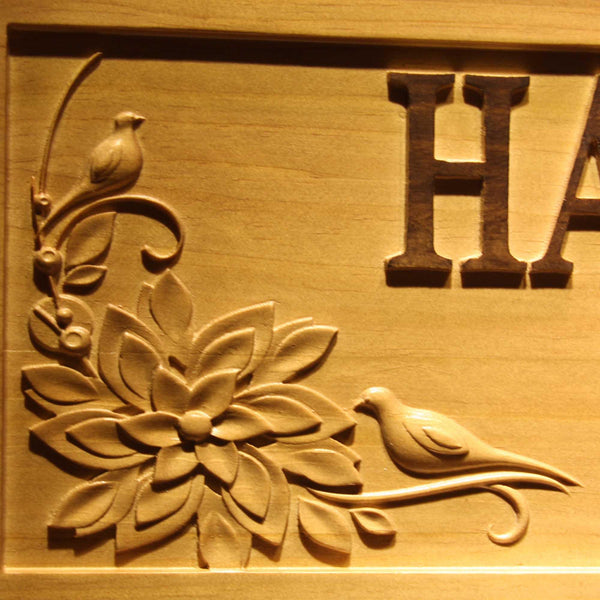 ADVPRO Name Personalized Garden with Birds Tree Wood Engraved Wooden Sign wpa0225-tm - Details 1