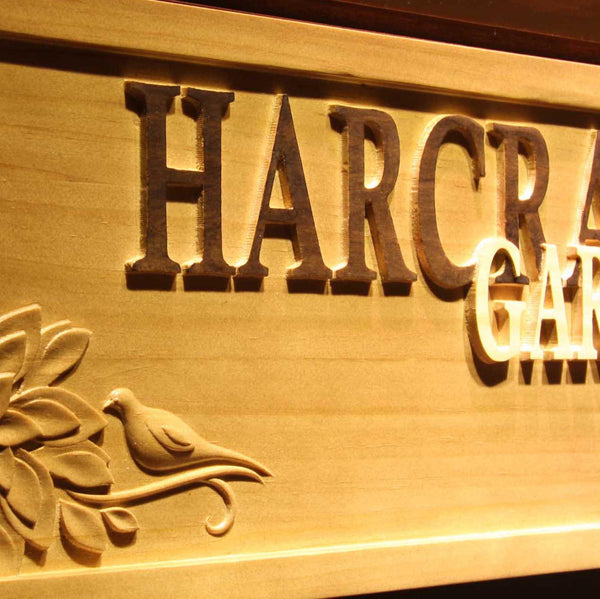 ADVPRO Name Personalized Garden with Birds Tree Wood Engraved Wooden Sign wpa0225-tm - Details 2