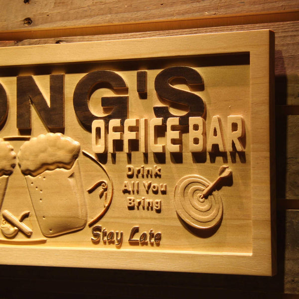 ADVPRO Name Personalized Office Bar Decoration Gifts Wood Engraved Wooden Sign wpa0227-tm - Details 2