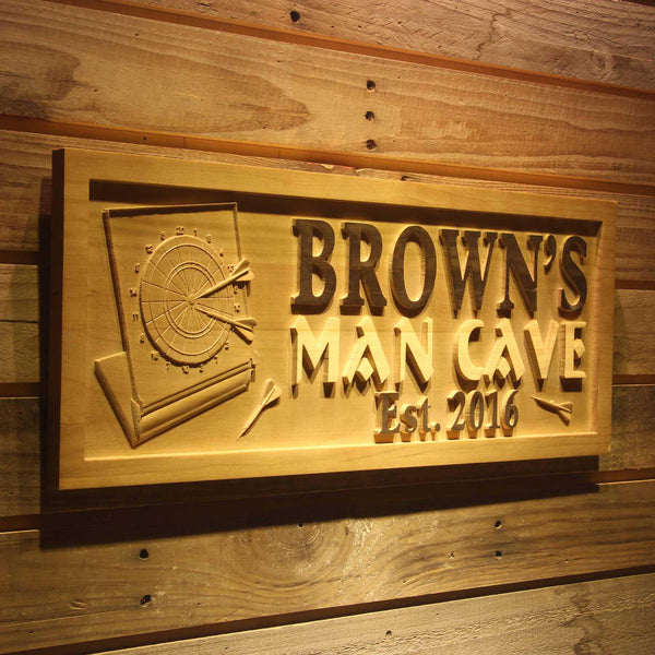 ADVPRO Name Personalized Man CAVE Dart Club Bar Est. Year Wood Engraved Wooden Sign wpa0228-tm - 23