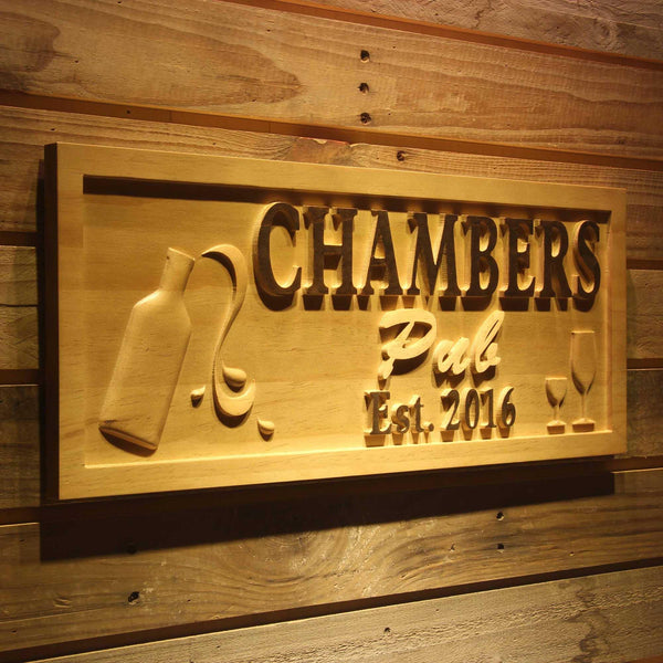 ADVPRO Name Personalized Pub Champagne Est. Year Wood Engraved Wooden Sign wpa0230-tm - 23