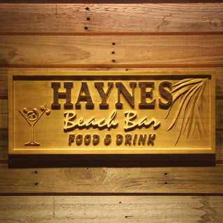 ADVPRO Name Personalized Beach BAR Cocktail Glass Wood Engraved Wooden Sign wpa0232-tm - 18.25