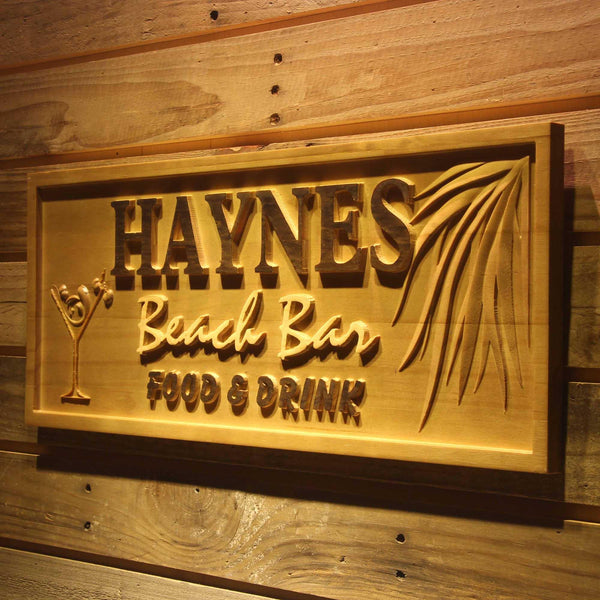 ADVPRO Name Personalized Beach BAR Cocktail Glass Wood Engraved Wooden Sign wpa0232-tm - 26.75