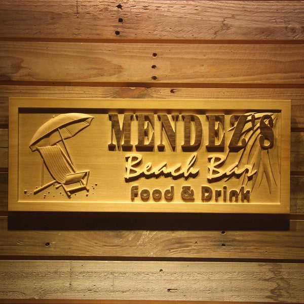 ADVPRO Name Personalized Beach BAR Umbrella Wood Engraved Wooden Sign wpa0233-tm - 18.25