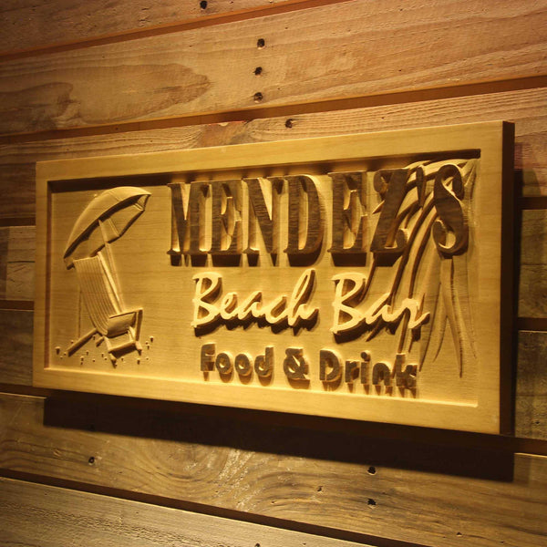 ADVPRO Name Personalized Beach BAR Umbrella Wood Engraved Wooden Sign wpa0233-tm - 26.75