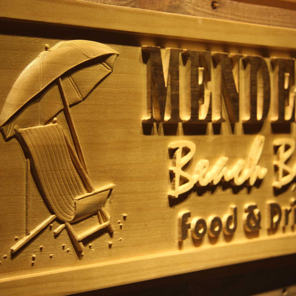 ADVPRO Name Personalized Beach BAR Umbrella Wood Engraved Wooden Sign wpa0233-tm - Details 2