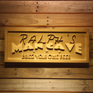 ADVPRO Name Personalized Man CAVE Bring Your Own Beer Bar Wood Engraved Wooden Sign wpa0237-tm - 18.25
