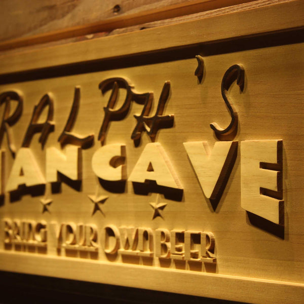 ADVPRO Name Personalized Man CAVE Bring Your Own Beer Bar Wood Engraved Wooden Sign wpa0237-tm - Details 3