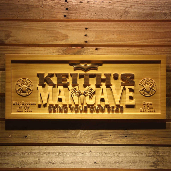 ADVPRO Name Personalized Man CAVE Hero Bring Your OWN 'Bear' Bat Spider Wood Engraved Wooden Sign wpa0239-tm - 18.25