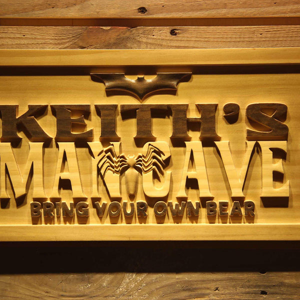 ADVPRO Name Personalized Man CAVE Hero Bring Your OWN 'Bear' Bat Spider Wood Engraved Wooden Sign wpa0239-tm - Details 3