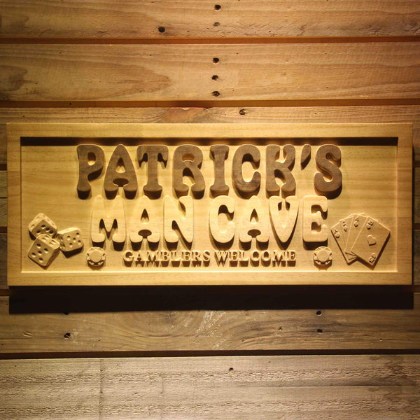 ADVPRO Name Personalized Man CAVE Casino Poker Disc Wood Engraved Wooden Sign wpa0242-tm - 18.25