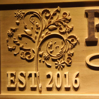 ADVPRO Name Personalized Garden Tree Flower with Est. Year Wood Engraved Wooden Sign wpa0244-tm - Details 2