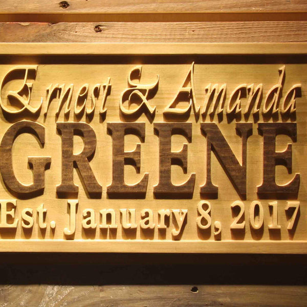 ADVPRO Personalized Custom Wedding Anniversary Family Sign Surname Last First Name Initial Home D‚cor Housewarming Gift 5 Year Wood Wooden Signs wpa0251-tm - Details 3