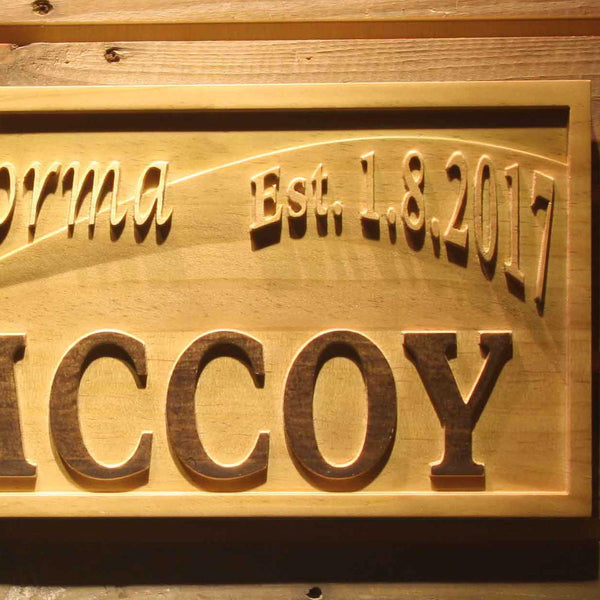 ADVPRO Personalized Last Name Rustic Home D‚cor Wood Engraving Custom Wedding Gift Initial in Hearts Established Wooden Signs wpa0252-tm - Details 3
