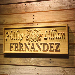 ADVPRO Personalized Custom Wedding Anniversary Family Sign Surname Last First Name Est. Year in Heart Housewarming Gift 5 Year Wood Wooden Signs wpa0253-tm - 26.75