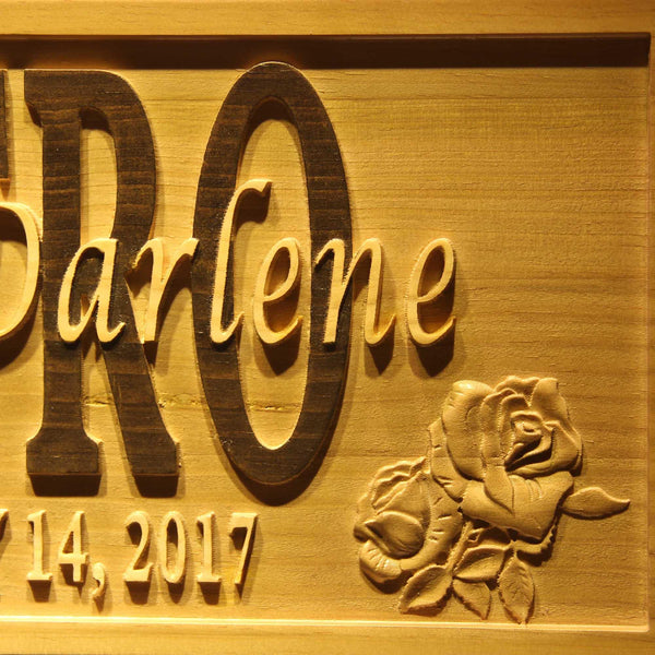 ADVPRO Personalized Custom Wedding Anniversary Family Sign Surname Last First Rose Home D‚cor Housewarming Gift 5 Year Wood Wooden Signs wpa0262-tm - Details 1