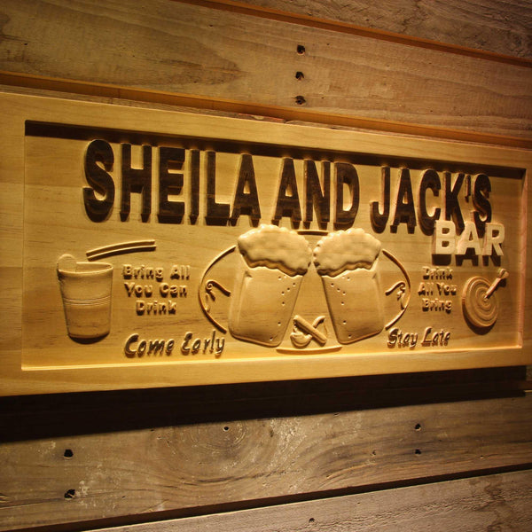 ADVPRO Name Personalized BAR Come Early Stay Late Housewarming Gifts Wood Engraved Wooden Sign wpa0264-tm - 23
