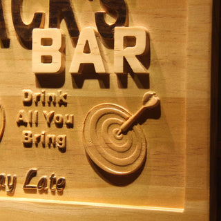 ADVPRO Name Personalized BAR Come Early Stay Late Housewarming Gifts Wood Engraved Wooden Sign wpa0264-tm - Details 2
