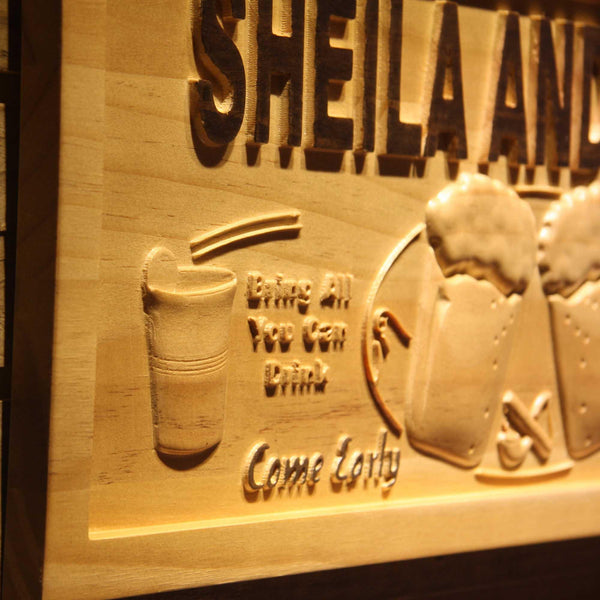 ADVPRO Name Personalized BAR Come Early Stay Late Housewarming Gifts Wood Engraved Wooden Sign wpa0264-tm - Details 3