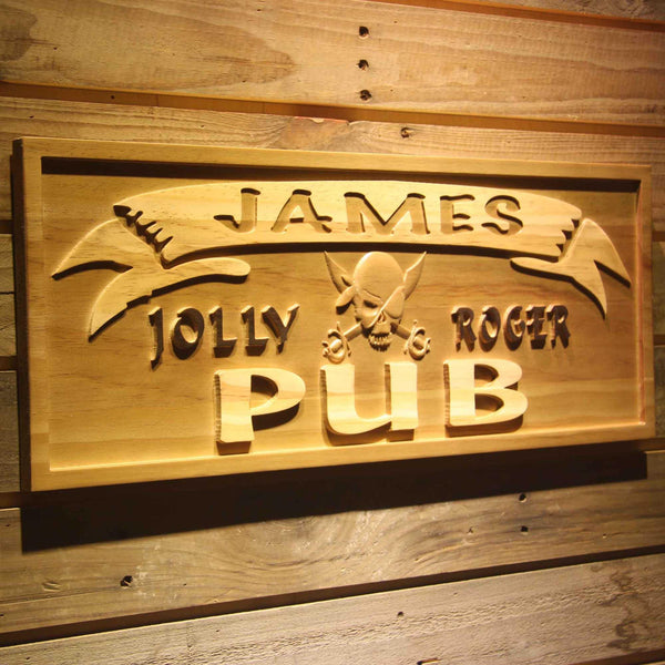 ADVPRO Name Personalized Jolly Roger Pub Bar Game Room Wood Engraved Wooden Sign wpa0266-tm - 23
