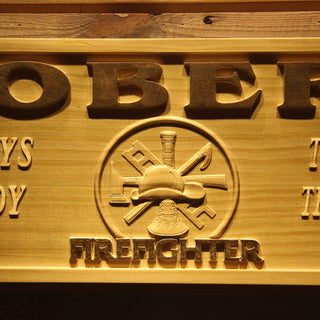 ADVPRO Name Personalized Firefighter Fire Department Always Ready to Fight The Fight Man Cave Wood Engraved Wooden Sign wpa0267-tm - Details 1